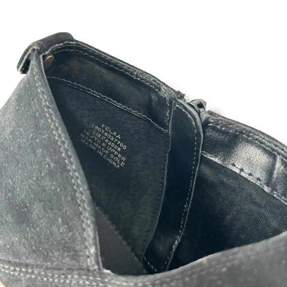 NEW Style & Co Black Micro Suede Booties Size 9 Block Heel asymmetric Short Boot - Picture 7 of 7